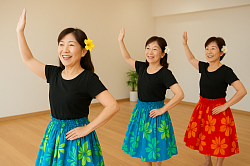 フラダンスのレッスン風景